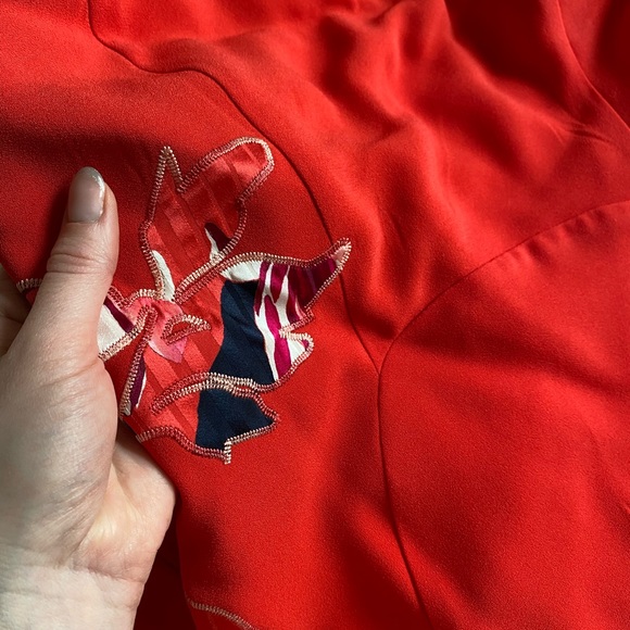 Tanya Taylor resort 2018 strapless red dress with floral detail - Picture 9 of 12